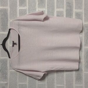 Eileen Fisher 100% Organic Linen Ceramic Pink Bateau Gauzy Blouse Size Medium